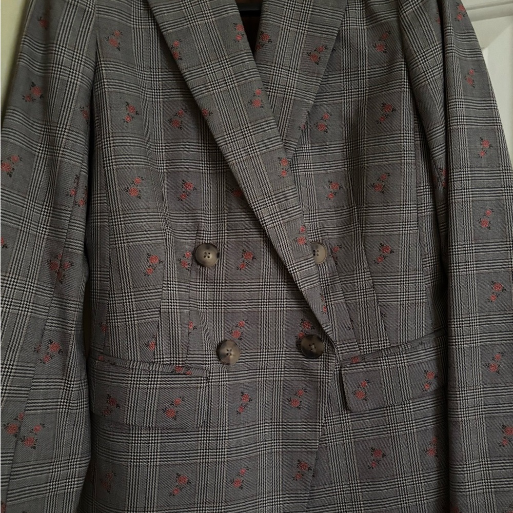 Brooks Brothers Floral Glen Plaid Double Breasted Blazer 2P - Picture 8 of 8